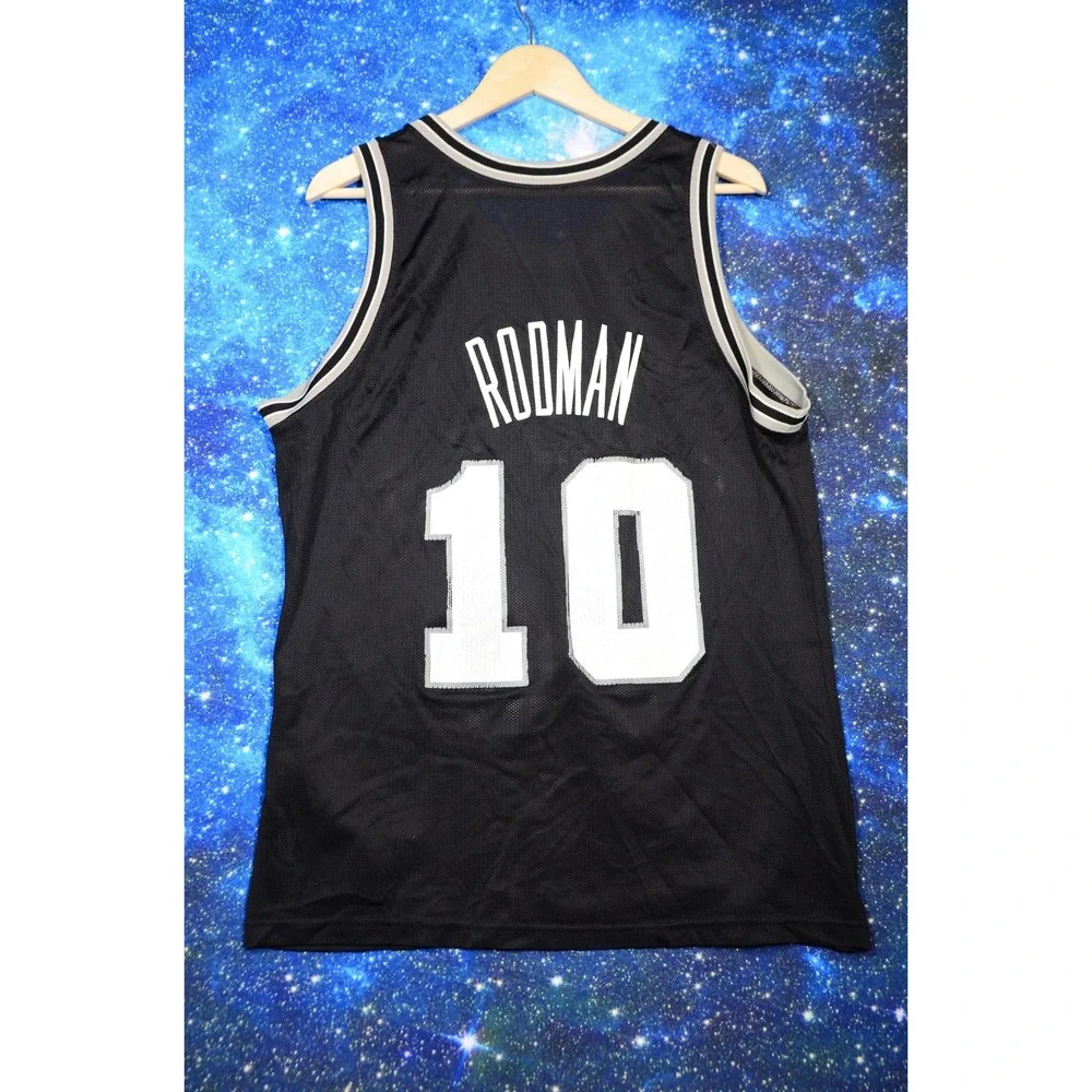 Vintage Champion San Antonio Spurs Jersey Mens 44 NBA Basketball Rodman 90s
